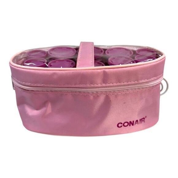 Conair Curls On The Go 10 Hot Rollers Pink Travel Storage Case Model HS10W VTG - Picture 1 of 5